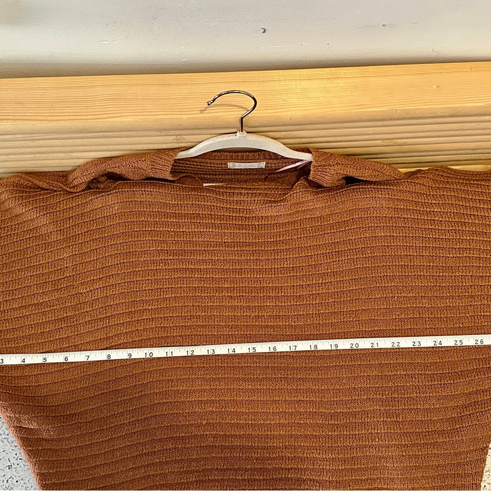 Altar'd State Rust Brown Ribbed Scoop-Neck Sweater - Picture 6 of 7
